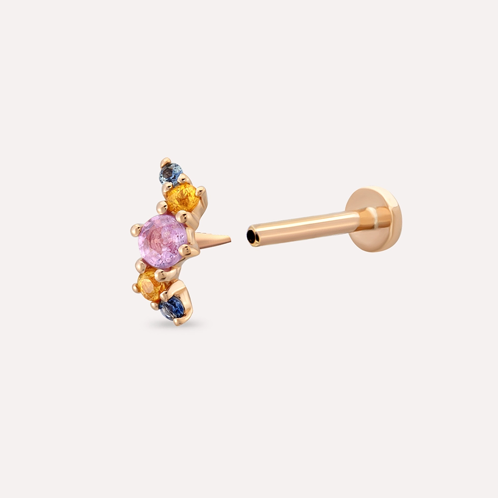 Spes Multicolor Sapphire Rose Gold Piercing - 2