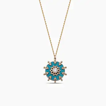 Spica Pırlanta Taşlı ve Turkuaz Mineli Kolye - Nev Jewellery (1)