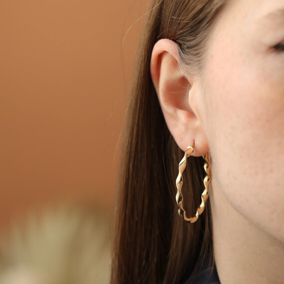 Spira Large Yellow Gold Hoop Earring - Nev Jewellery