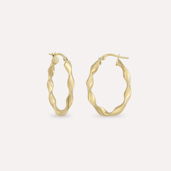 Spira Medium Yellow Gold Hoop Earring - Nev Jewellery
