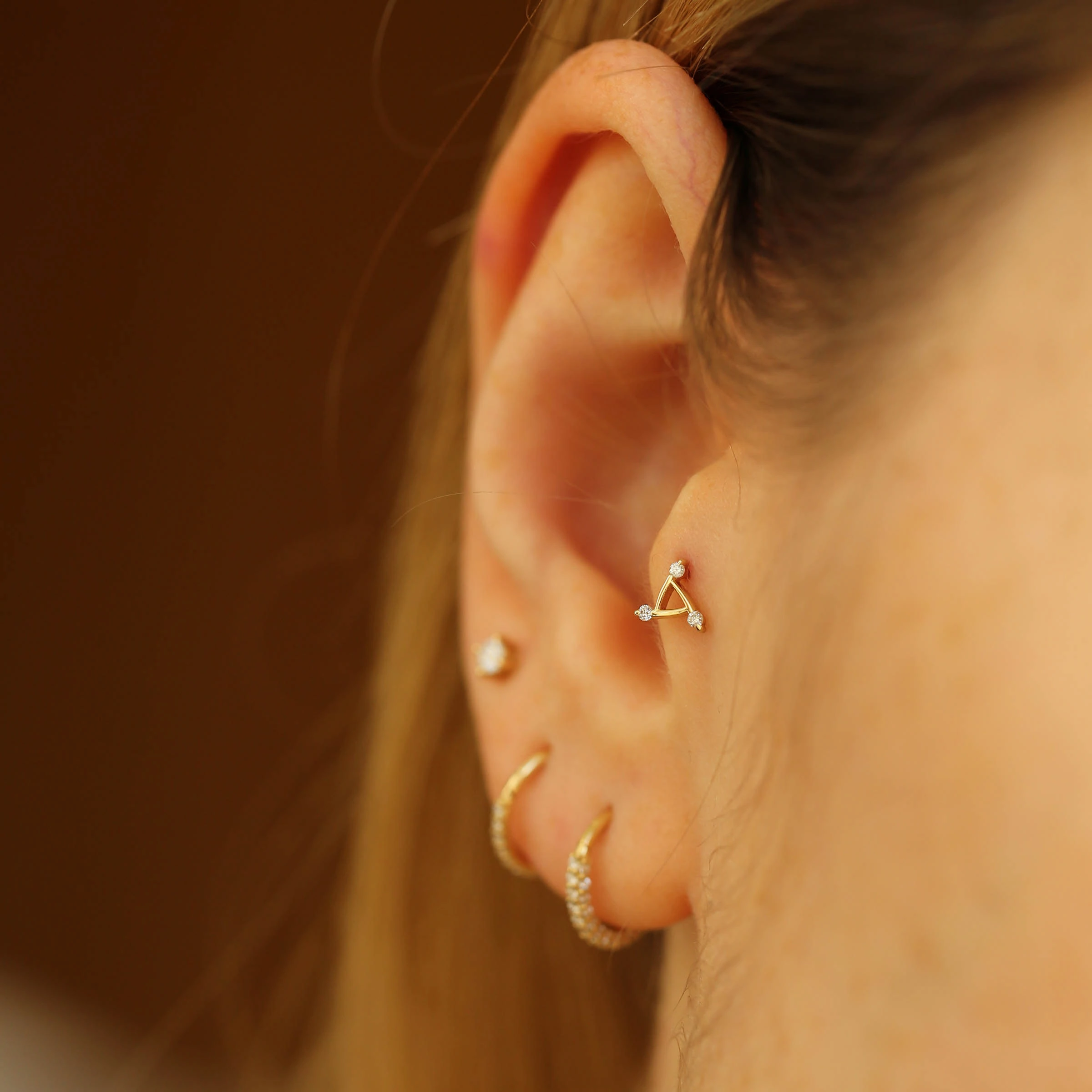 Spiri Diamond Yellow Gold Piercing - 1