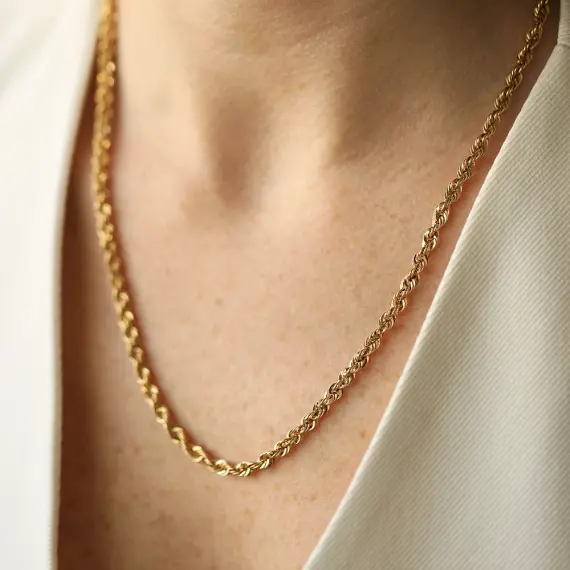 Spiro Yellow Gold Italian Necklace - 3