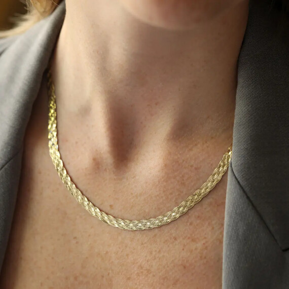 Spiss Sarı Altın Kolye - Nev Jewellery