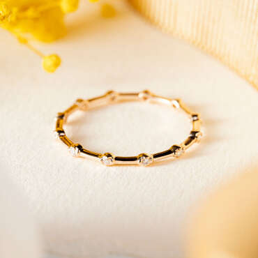 Sprit 0.07 CT Diamond Rose Gold Ring - Nev Jewellery