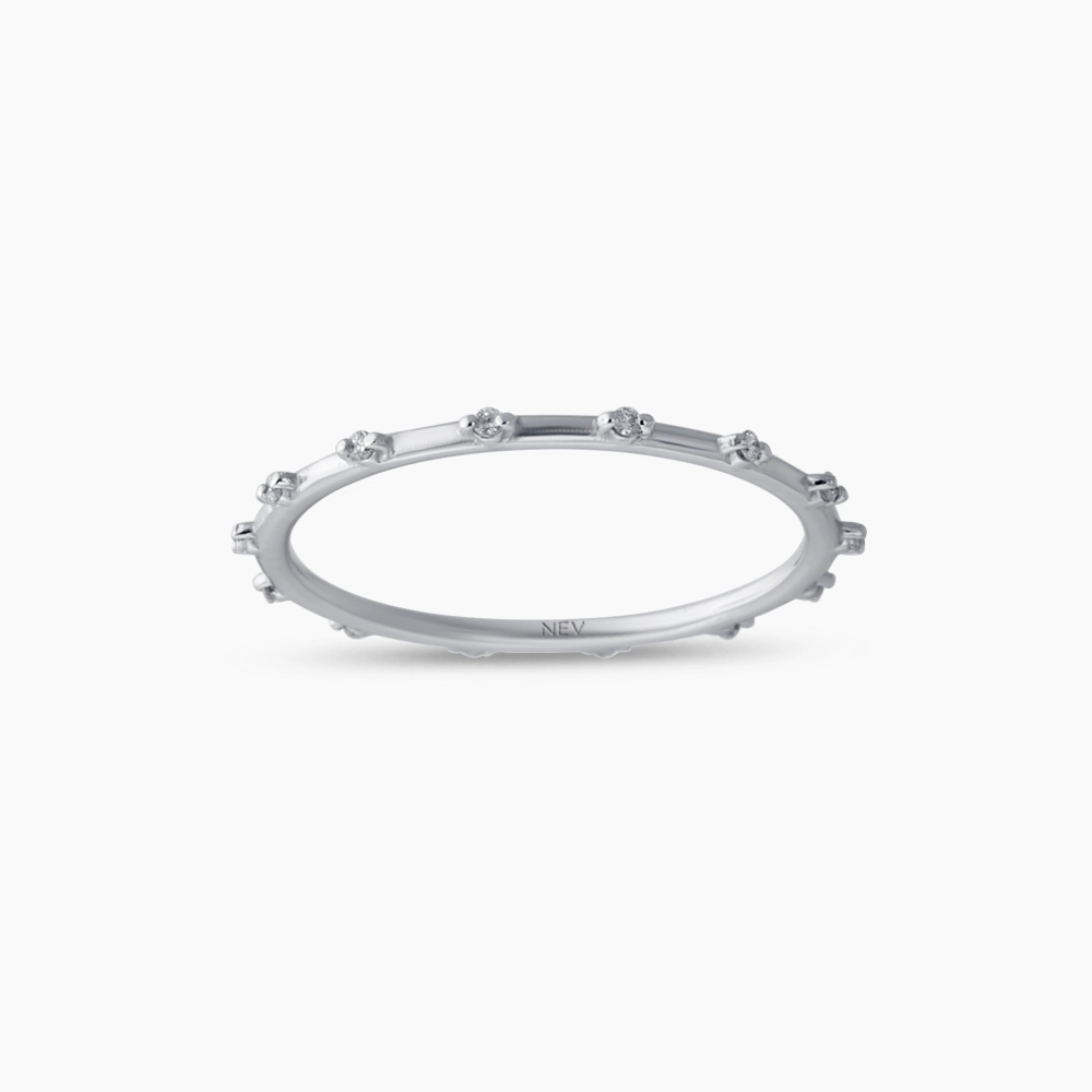 Sprit 0.07 CT Pırlanta Taşlı Beyaz Altın Yüzük - Nev Jewellery (1)
