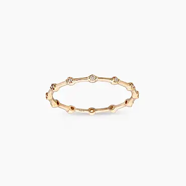 Sprit 0.07 CT Pırlanta Taşlı Rose Altın Yüzük - Nev Jewellery (1)