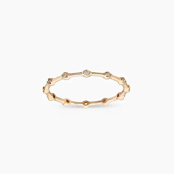Sprit 0.07 CT Pırlanta Taşlı Rose Altın Yüzük - 2