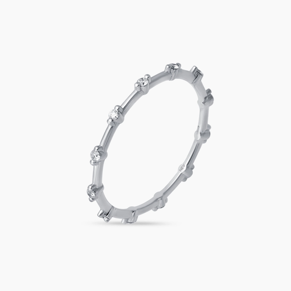 Sprit 0.08 CT Diamond White Gold Ring - 3