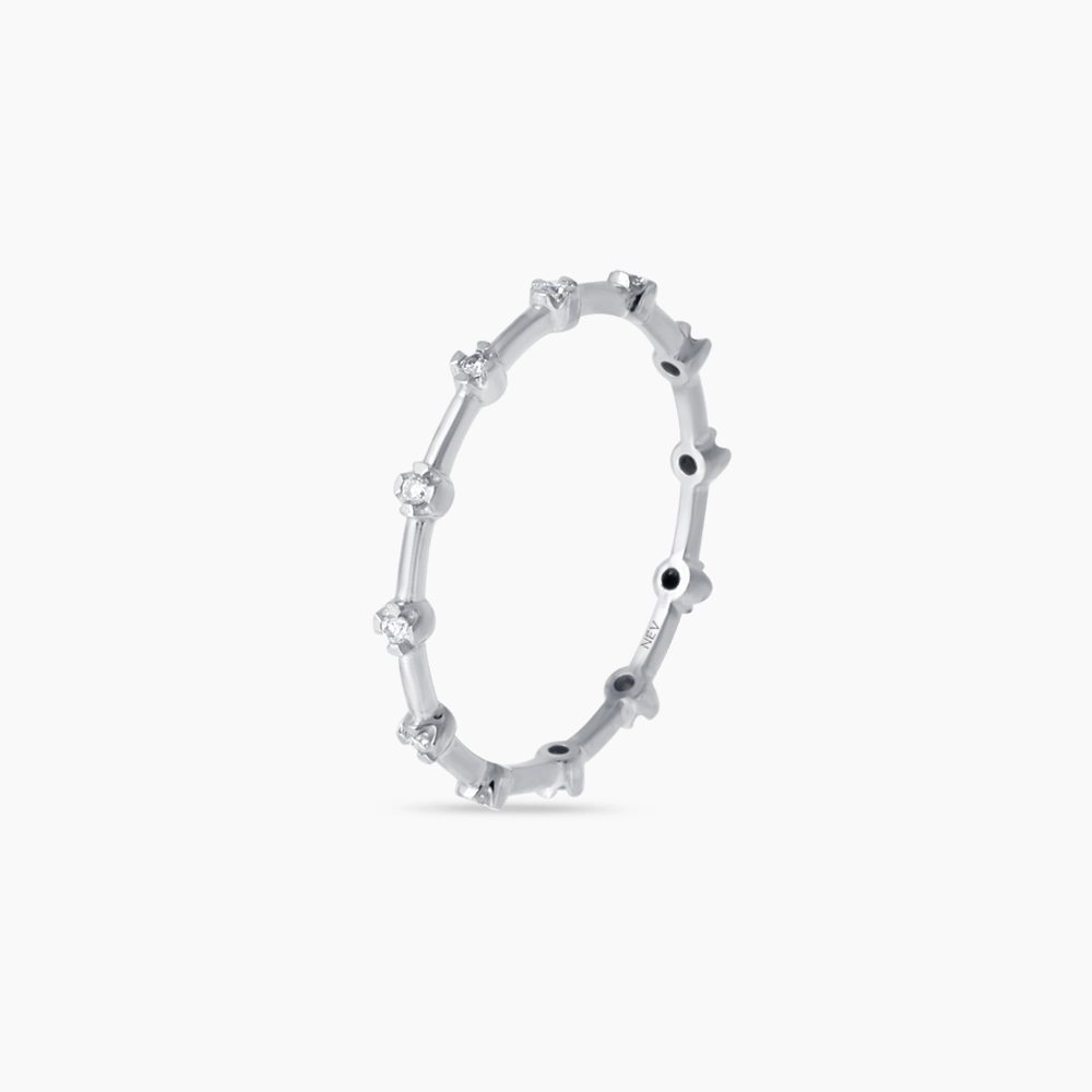 Sprit 0.12 CT Pırlanta Taşlı Beyaz Altın Yüzük - 4