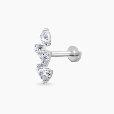 Step Pear Cut Diamond White Gold Piercing - Nev Jewellery (1)