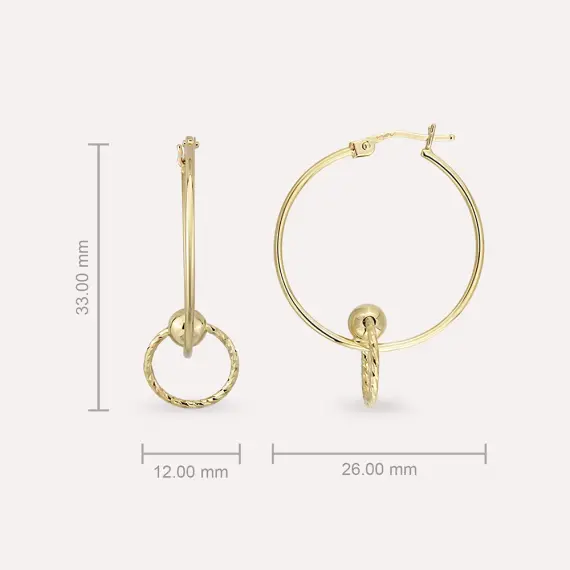 Stew Yellow Gold Hoop Earring - 4