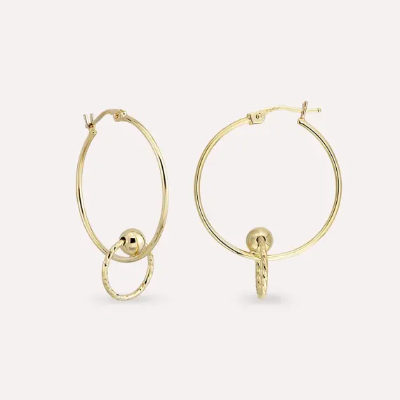 Stew Yellow Gold Hoop Earring - 1