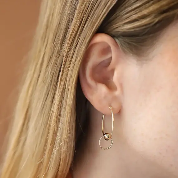 Stew Yellow Gold Hoop Earring - 3