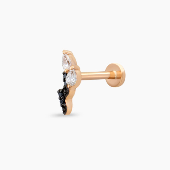 Storm Black Diamond Rose Gold Piercing - Nev Jewellery