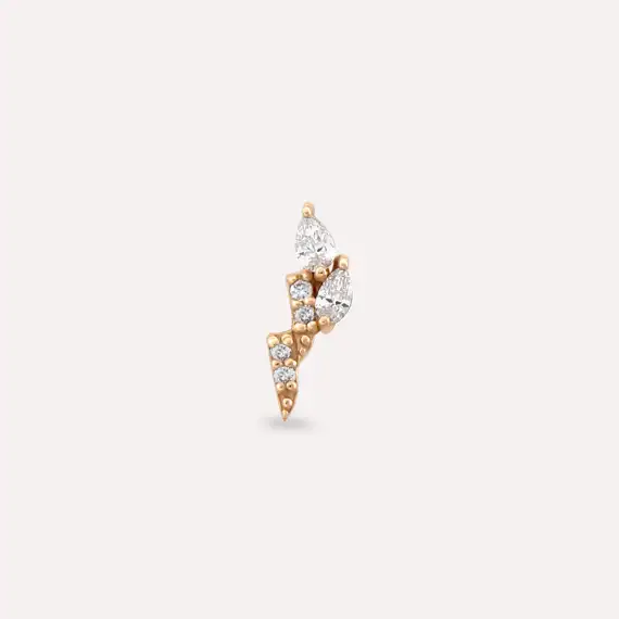 Storm Pear Cut Diamond Rose Gold Piercing - 3