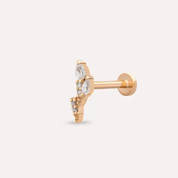 Storm Pear Cut Diamond Rose Gold Piercing - 1