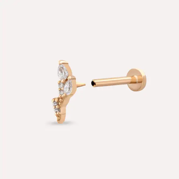 Storm Pear Cut Diamond Rose Gold Piercing - 4