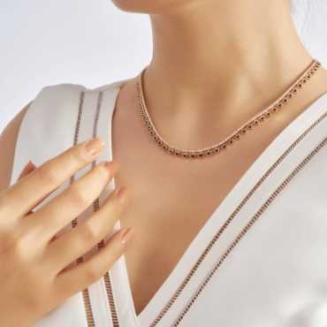 Sun Pırlanta Taşlı ve Siyah Mineli Gerdanlık - Nev Jewellery (1)