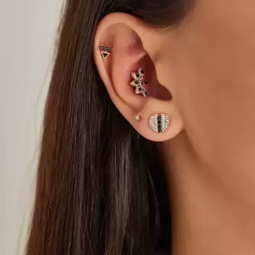 Sun Black Diamond Rose Gold Piercing - Nev Jewellery (1)