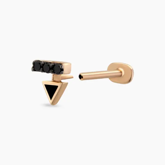 Sun Black Diamond Rose Gold Piercing - 4