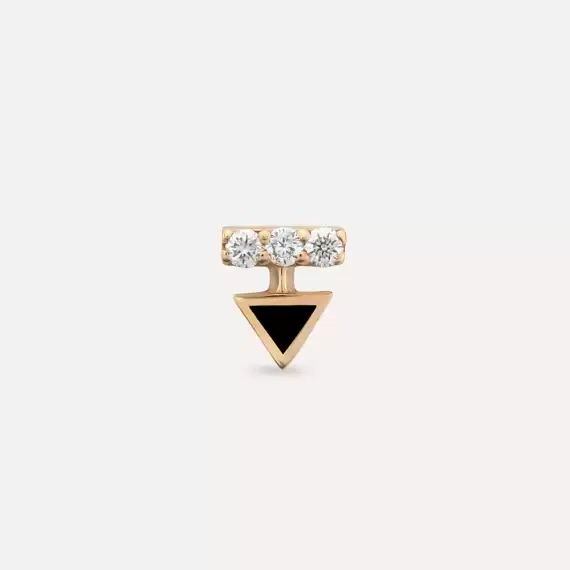 Sun Diamond and Black Enamel Rose Gold Piercing - 3