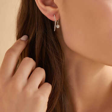 Sunflower 0.25 CT Diamond White Gold Earring - Nev Jewellery (1)