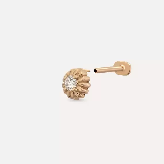 Sunflower Diamond Rose Gold Piercing - 4