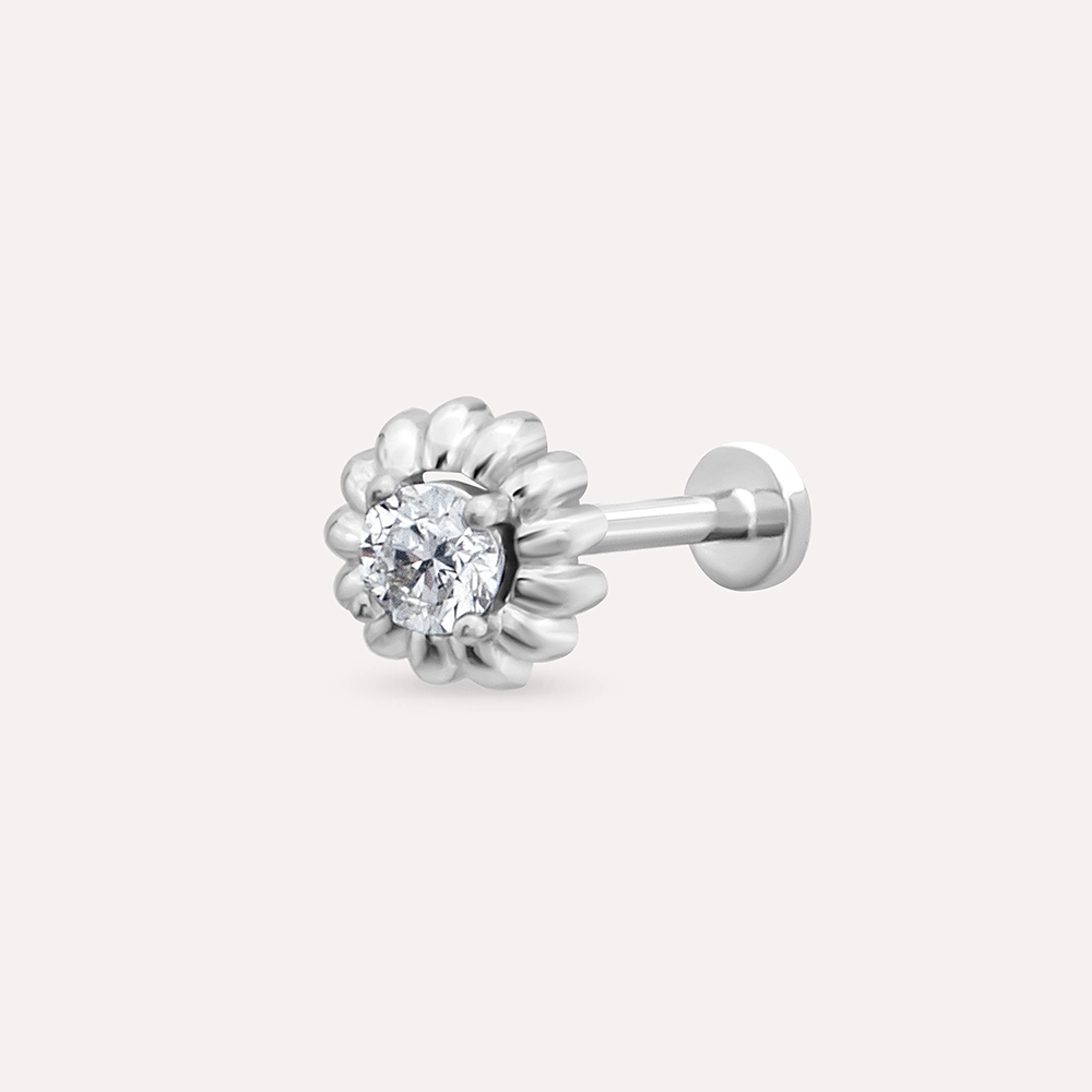 Sunflower Diamond White Gold Piercing - 1