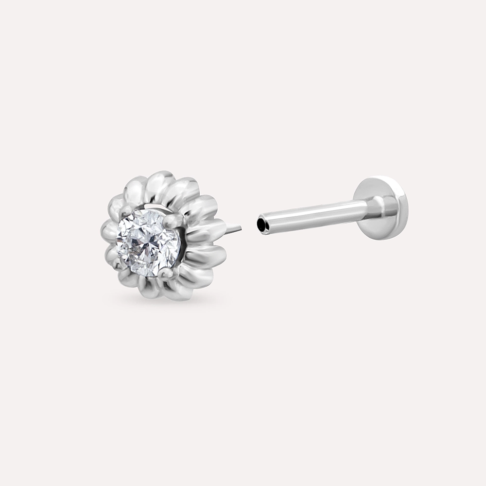 Sunflower Diamond White Gold Piercing - 3