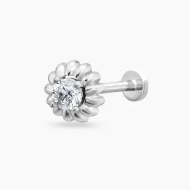 Sunflower Diamond White Gold Piercing - Nev Jewellery (1)