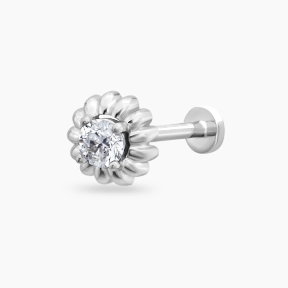 Sunflower Diamond White Gold Piercing - Nev Jewellery
