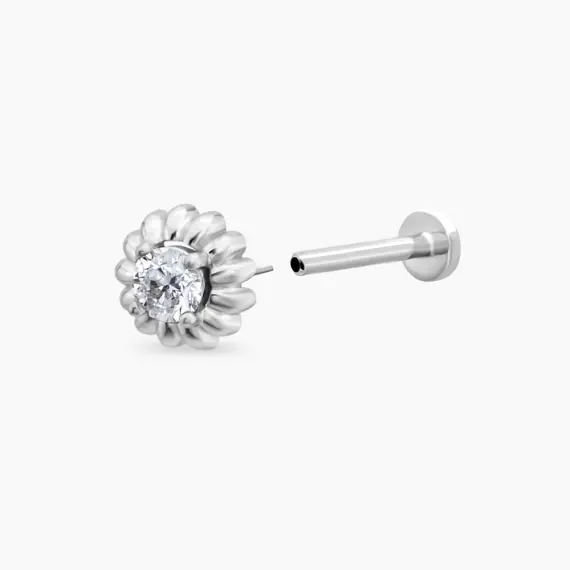 Sunflower Diamond White Gold Piercing - 3
