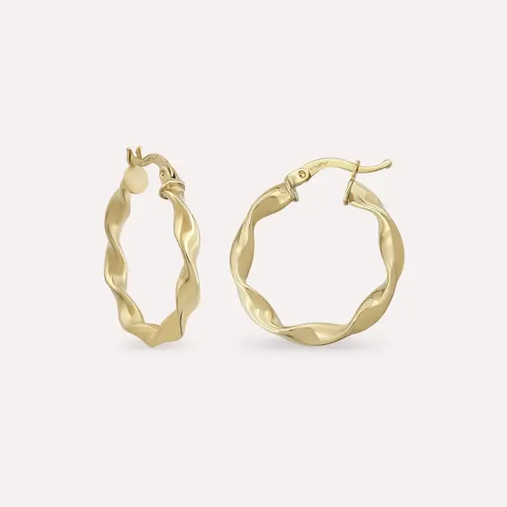 Swell Yellow Gold Hoop Earring - 1