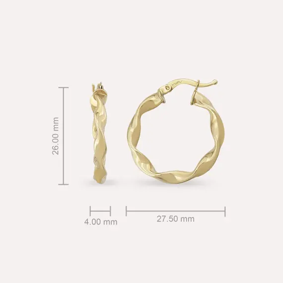 Swell Yellow Gold Hoop Earring - 3