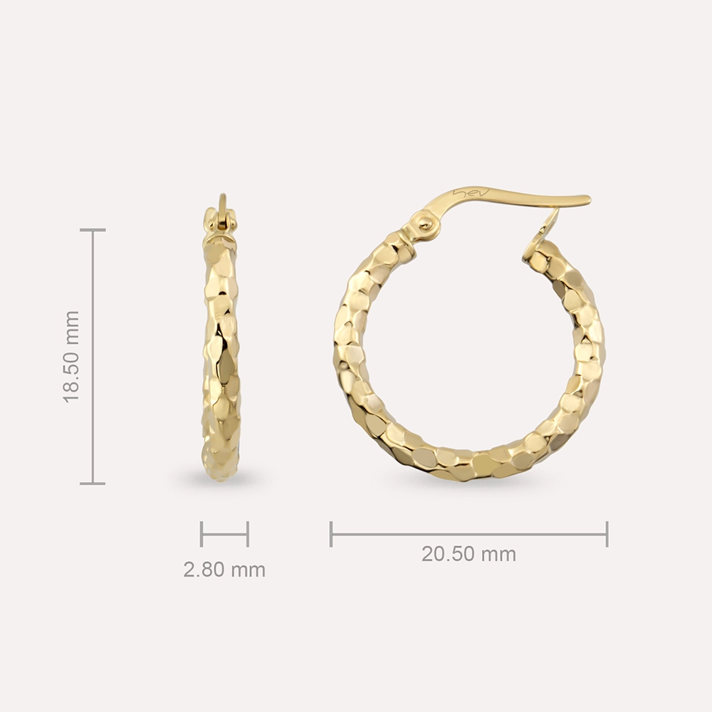Terra Yellow Gold Hoop Earring - 3