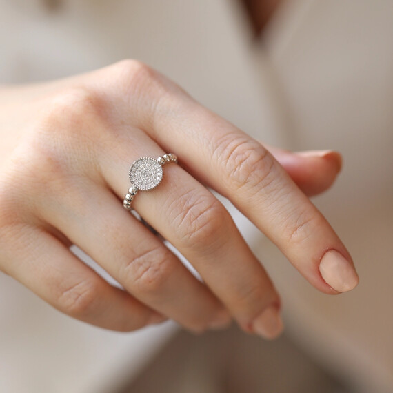 Thea 0.24 CT Pırlanta Taşlı Beyaz Altın Yüzük - Nev Jewellery