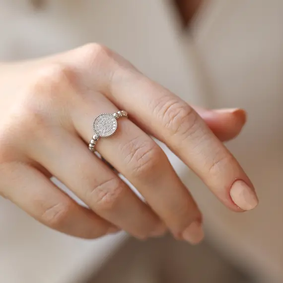 Thea 0.24 CT Pırlanta Taşlı Beyaz Altın Yüzük - 2