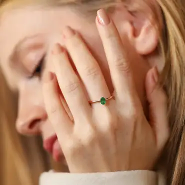 Theia 0.41 CT Emerald Rose Gold Ring - Nev Jewellery (1)