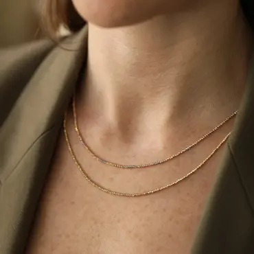 Three Color Dorica Gold Necklace - Nev Jewellery (1)