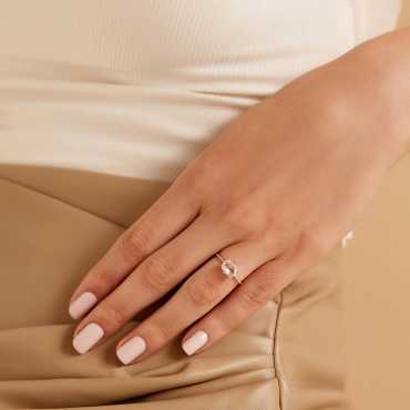 Tiana 1.18 CT Rose Cut Diamond and Diamond Solitaire Ring - Nev Jewellery (1)