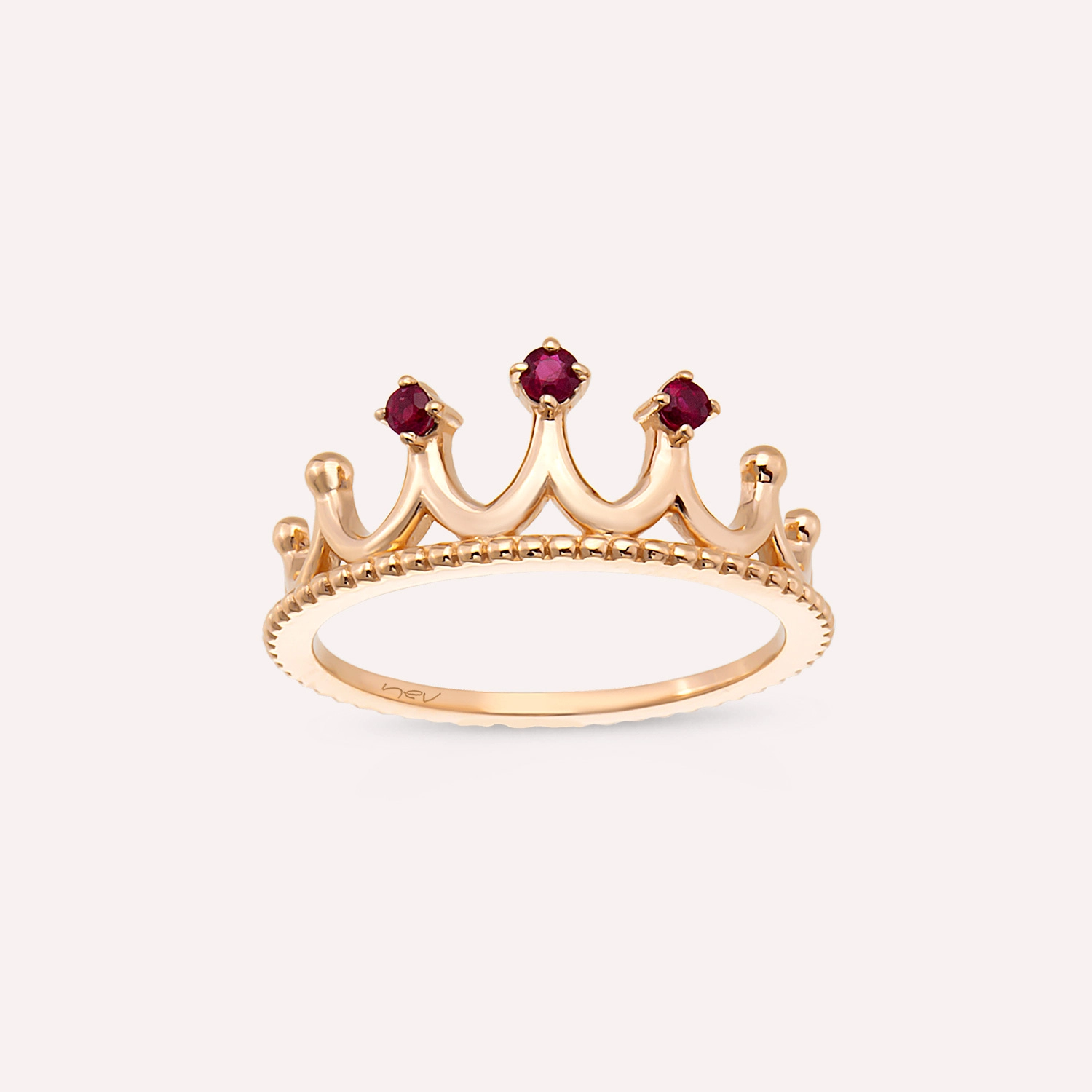 Tiara Ruby Rose Gold Ring - 1