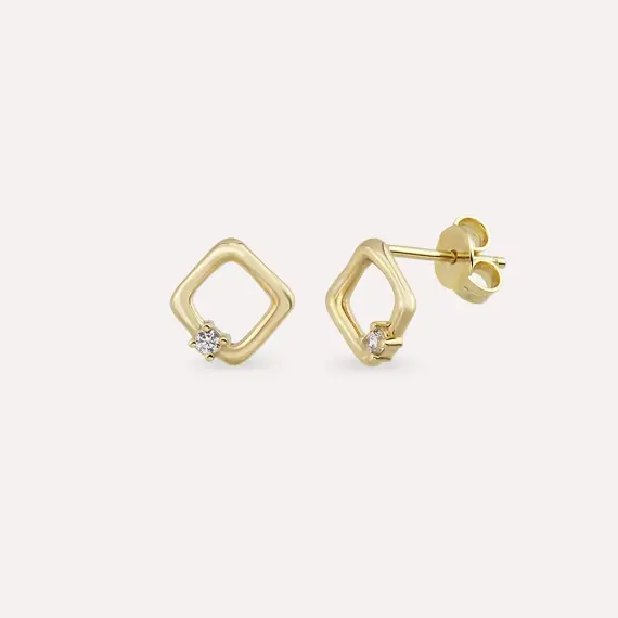 Tiny Yellow Gold Earring - 1