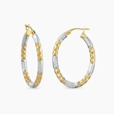 Torsia Sarı Altın İtalyan Halka Küpe - Nev Jewellery (1)