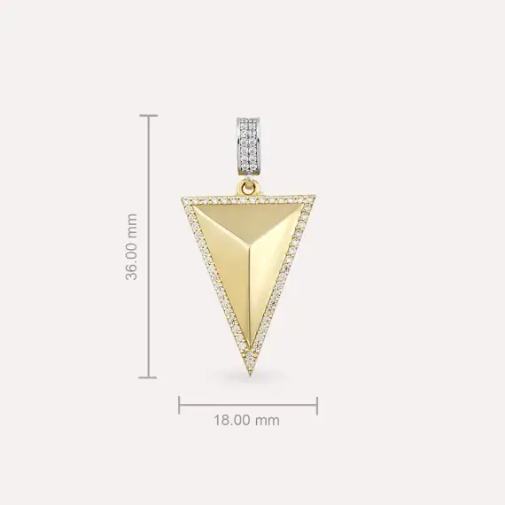 Trine Yellow Gold Pendant/Charm - 3