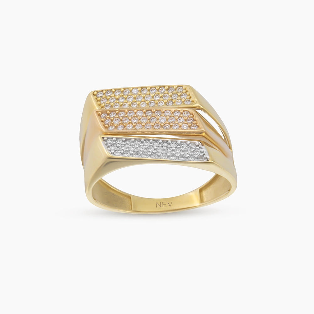 Trinity Yellow Gold Ring - 1