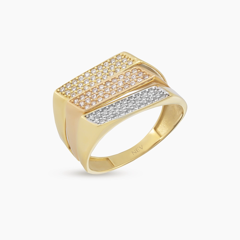 Trinity Yellow Gold Ring - 2