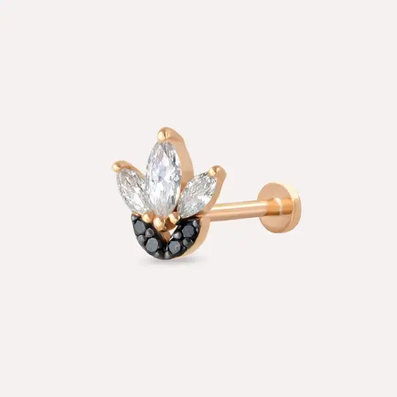 Tulip Black Diamond Rose Gold Piercing - 1