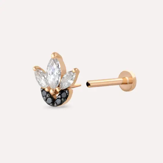 Tulip Black Diamond Rose Gold Piercing - 4