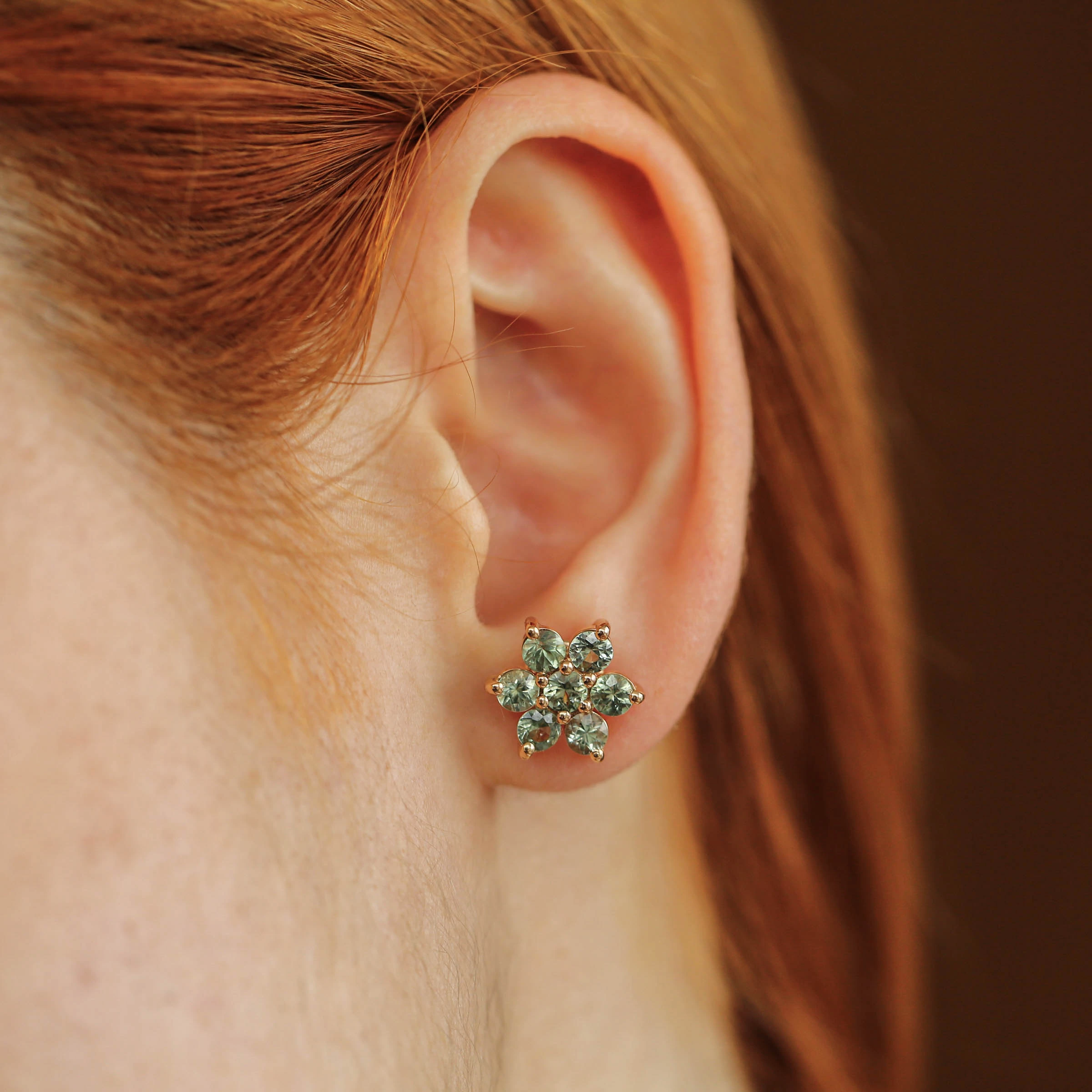 Tutty 3.34 CT Green Sapphire Rose Gold Earring - Nev Jewellery (1)