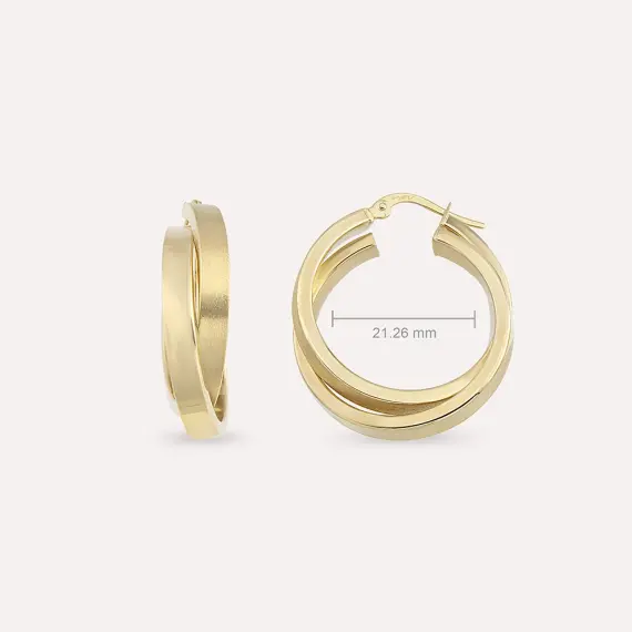 Twine Medium Yellow Hoop Earring - 2